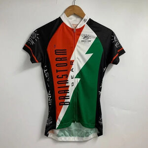Brainstorm Gear Women's Full ZIp Short Sleeve Italian Flag Lightning Bolt Size S